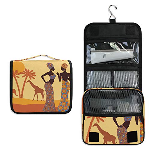 Waterproof Hanging Travel Toiletry Bag for Women & Men - Large Cosmetic Organizer with Multiple Pockets - Perfect for African American Hair Care Products, Makeup, Skincare Essentials - Ideal for Vacation, Gym, Camping & Business Trips