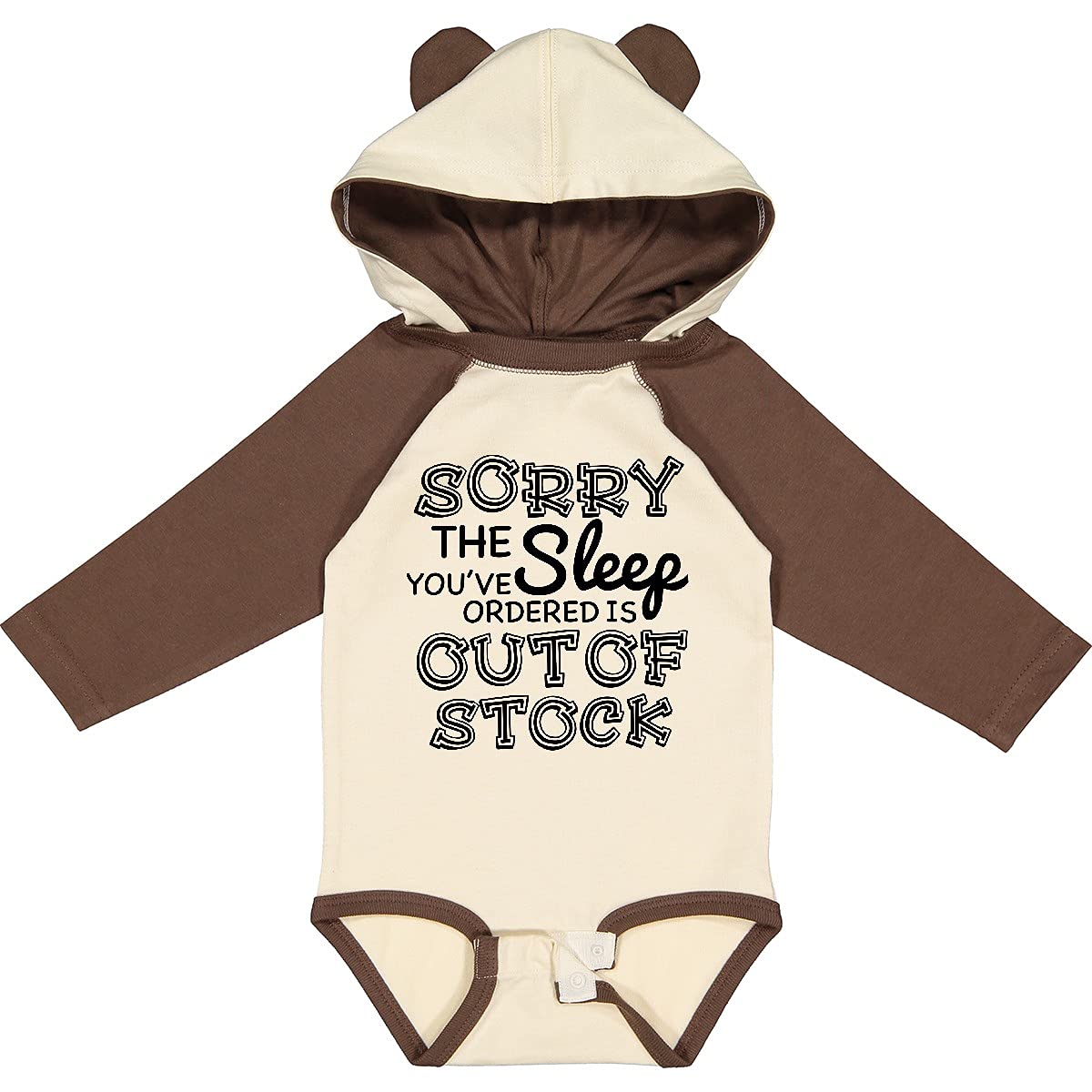 Inktastic 'Sorry The Sleep You've Ordered is Out of Stock' Funny Long Sleeve Creeper Shirt - Perfect for Pajama Parties, Sleepovers & Gifts for Sleep Lovers