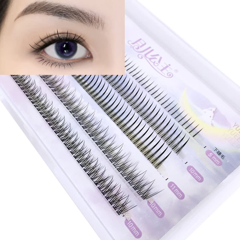 Natural 3D DIY Eyelash Extensions Kit - 40pcs 5mm Lower Lashes + 80pcs 10/11mm A-Shape + 80pcs Fish Tail Volume Lashes (Mixed C Curl) for Professional Salon & Home Use - Perfect for Bridal, Party & Everyday Glam Looks