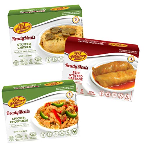 Kosher MRE Meals Ready to Eat - 3 Pack Variety Bundle (Stuffed Chicken Breast, Beef Stuffed Cabbage, Chicken Chow Mein) | Fully Cooked, Shelf-Stable Microwave Dinners for Emergency Preparedness, Camping & Outdoor Adventures