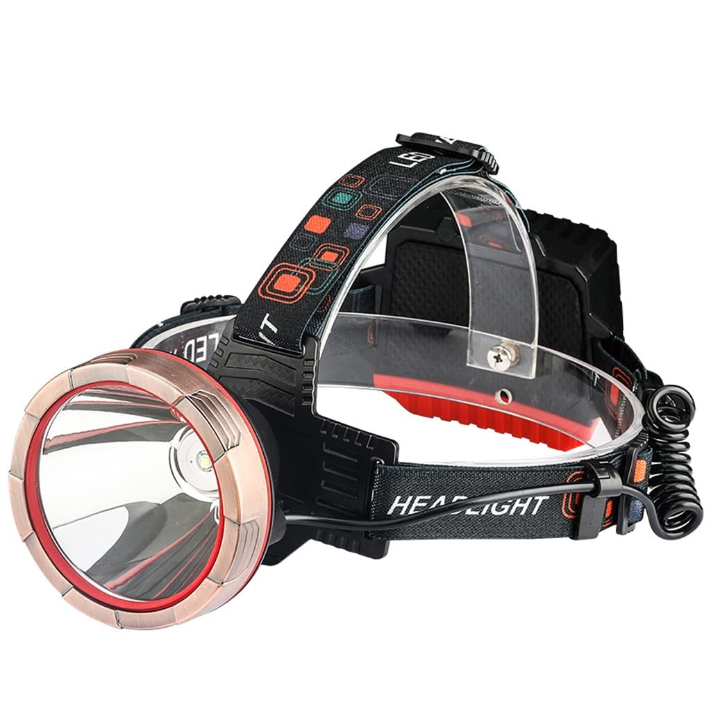 TONPOP Rechargeable LED Headlamp - 1000 Lumen Bright Light, Waterproof Head Mounted Flashlight for Outdoor Camping, Hiking, Fishing, Mining & Night Running (Black) - Perfect for Hands-Free Lighting in Dark Environments