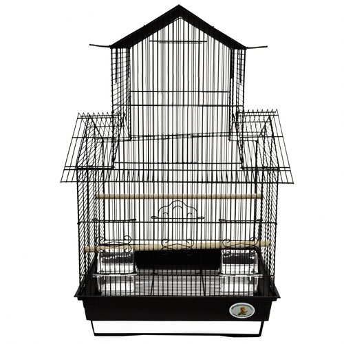 Kings Cages ES 1818 White Bird Cage for Cockatiels Finches Parakeets - Durable Stainless Steel Pet Bird House with Play Top - Perfect for Small Birds in Home or Office Decor