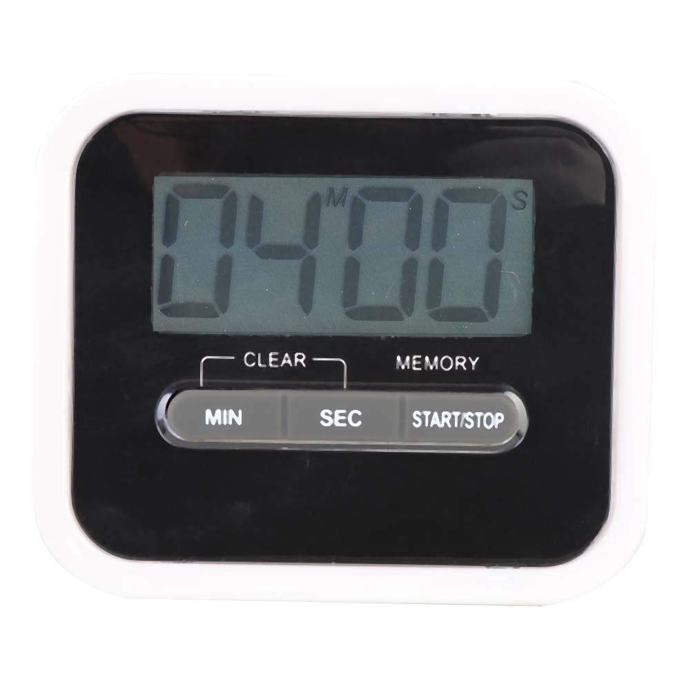 Qkiss Portable Electric Alarm Clock with Timer - Digital Kitchen Cooking Timer for Home, Salon, Tattoo Studio (Black) | Perfect for Baking, Workout, Meetings & Study Sessions