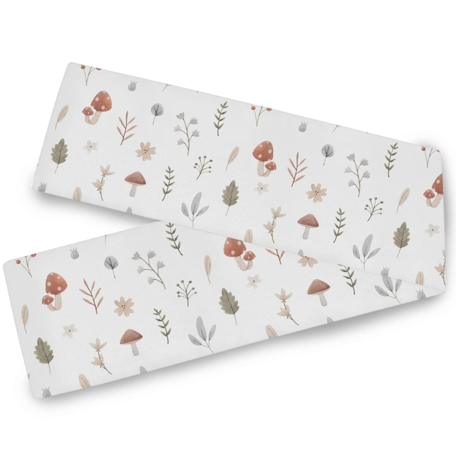 Oarencol Cute Mushroom Floral Table Runner 13x90 Inch - Elegant Kitchen Dining Table Cover for Holiday Parties, Everyday Home Decor & Special Occasions