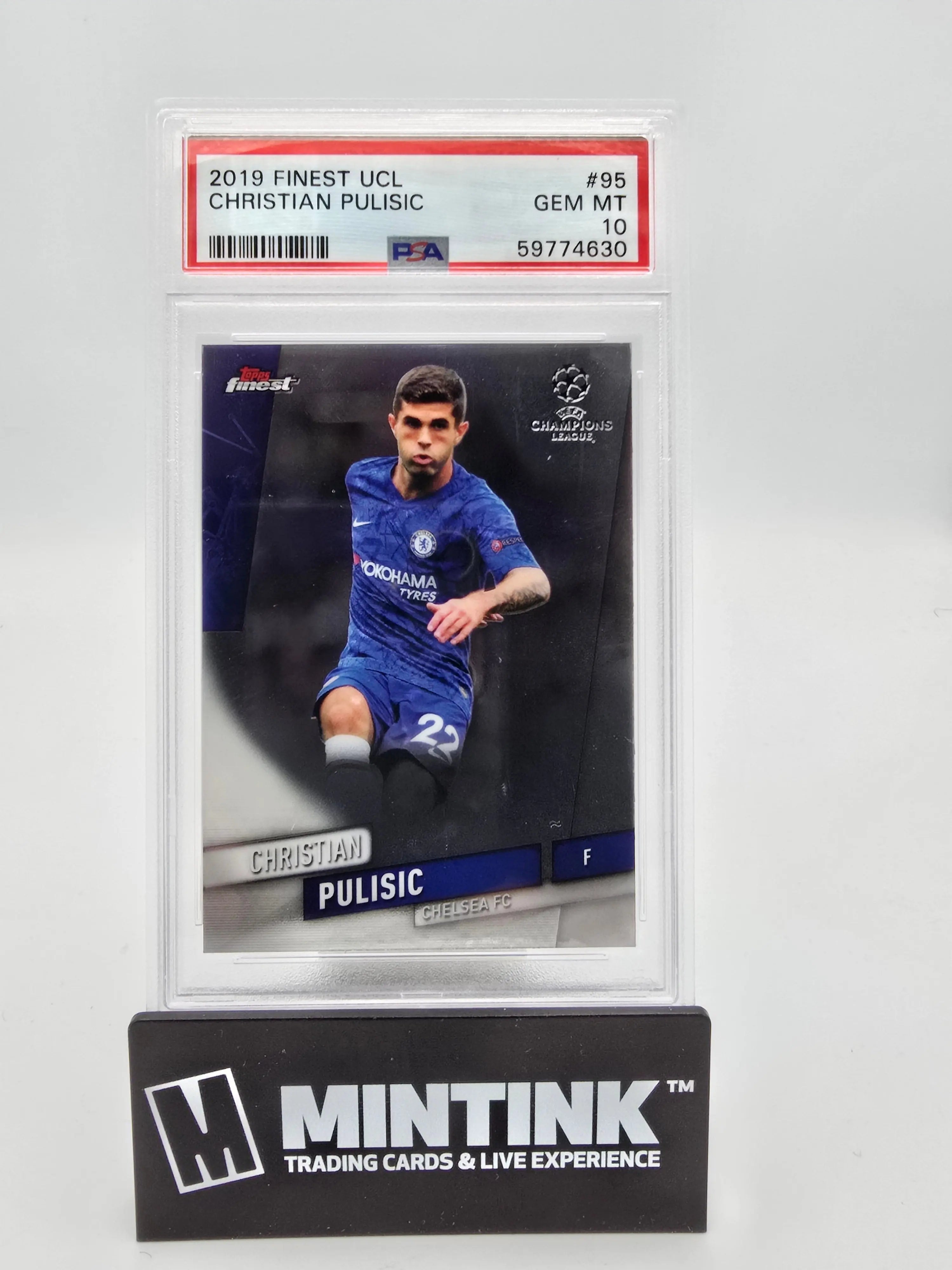 2019 Topps Finest UEFA Champions League Christian Pulisic PSA 10 #95 Soccer Trading Card - Perfect for Collectors, Sports Memorabilia & Investment - Great Gift for Soccer Fans & Card Enthusiasts