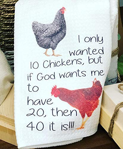 Funny Chicken Hand Towel for Chicken Lovers - Cute Kitchen Towel with Humorous Chicken Design - Perfect for Farmhouse Decor, Chicken Coops & Gifts