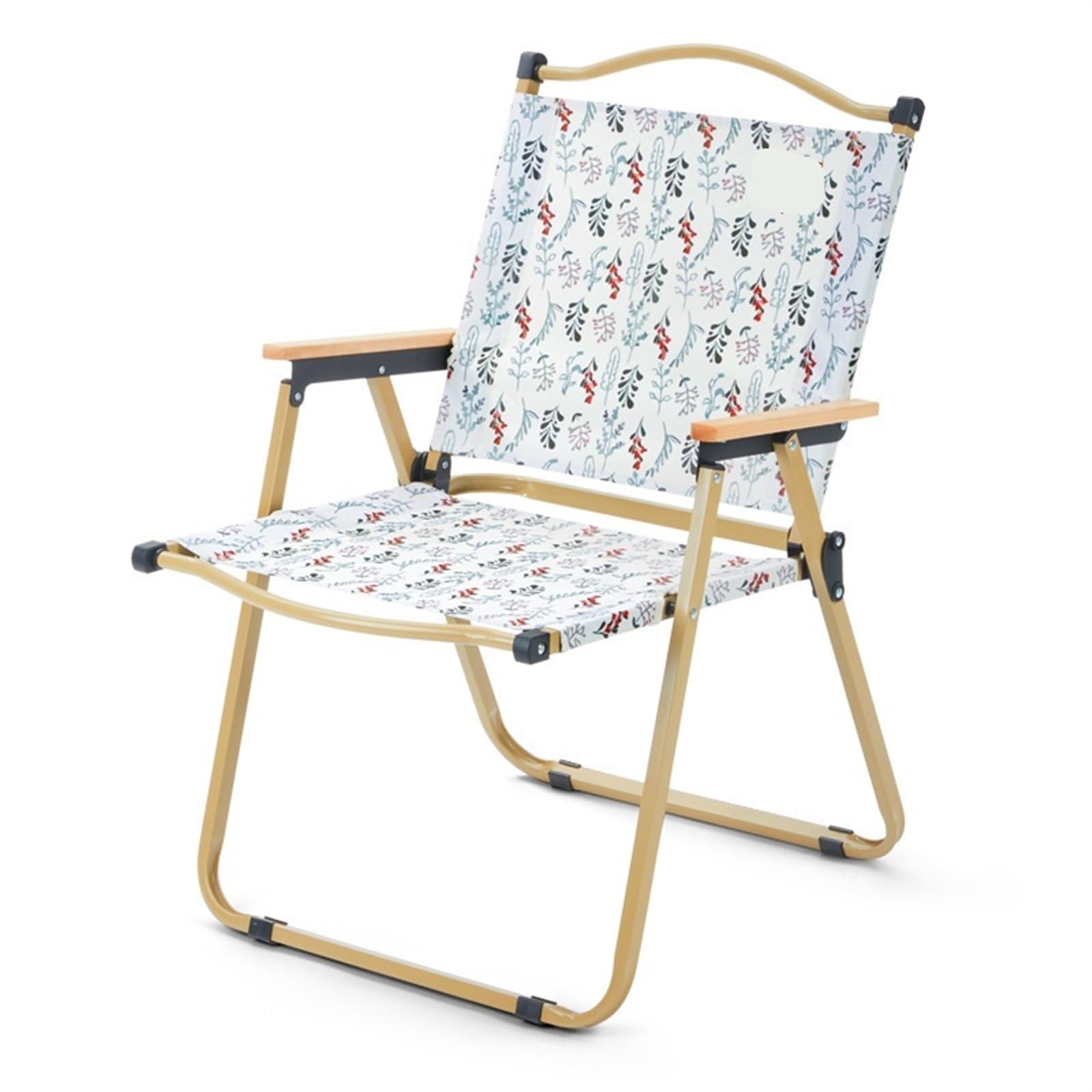 SVRITE Foldable Camping Chair - Portable Outdoor Folding Chair with Wood Frame for Picnic, Beach, Backpacking & Tailgating | Lightweight & Compact Design