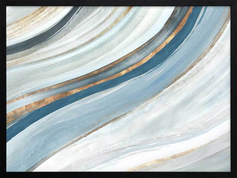 Azure Blue II Framed Art Print - Modern Wall Decor for Living Room, Bedroom & Office - Premium Canvas Painting for Home & Office Decoration