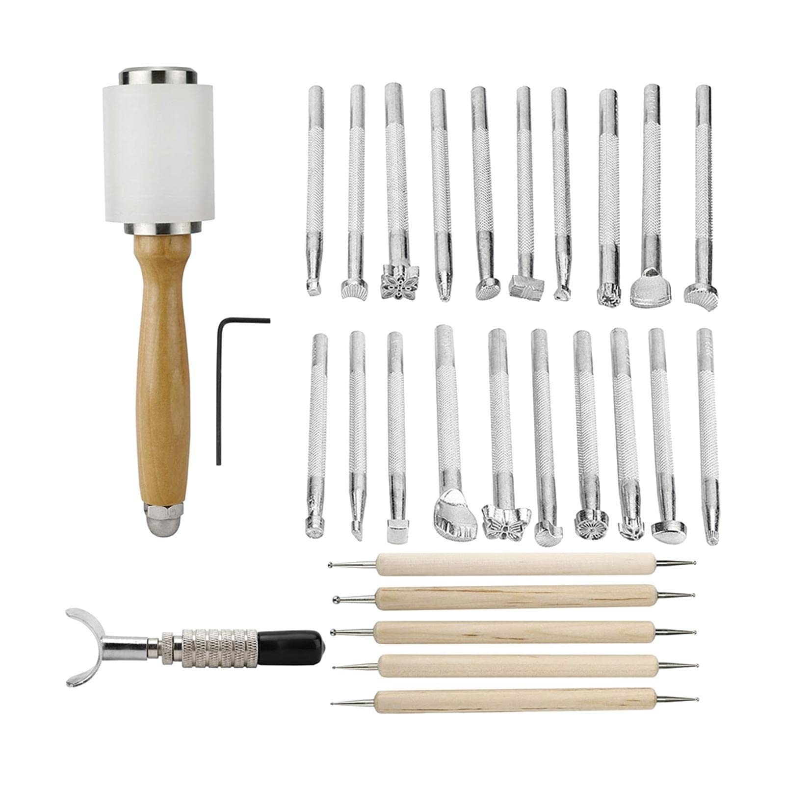 Milageto 27-Piece Leather Craft Tool Kit - Professional Leather Working Tools for DIY Crafting, Stitching & Repair - Perfect for Leatherworking Projects, Shoe Repair & Handmade Accessories