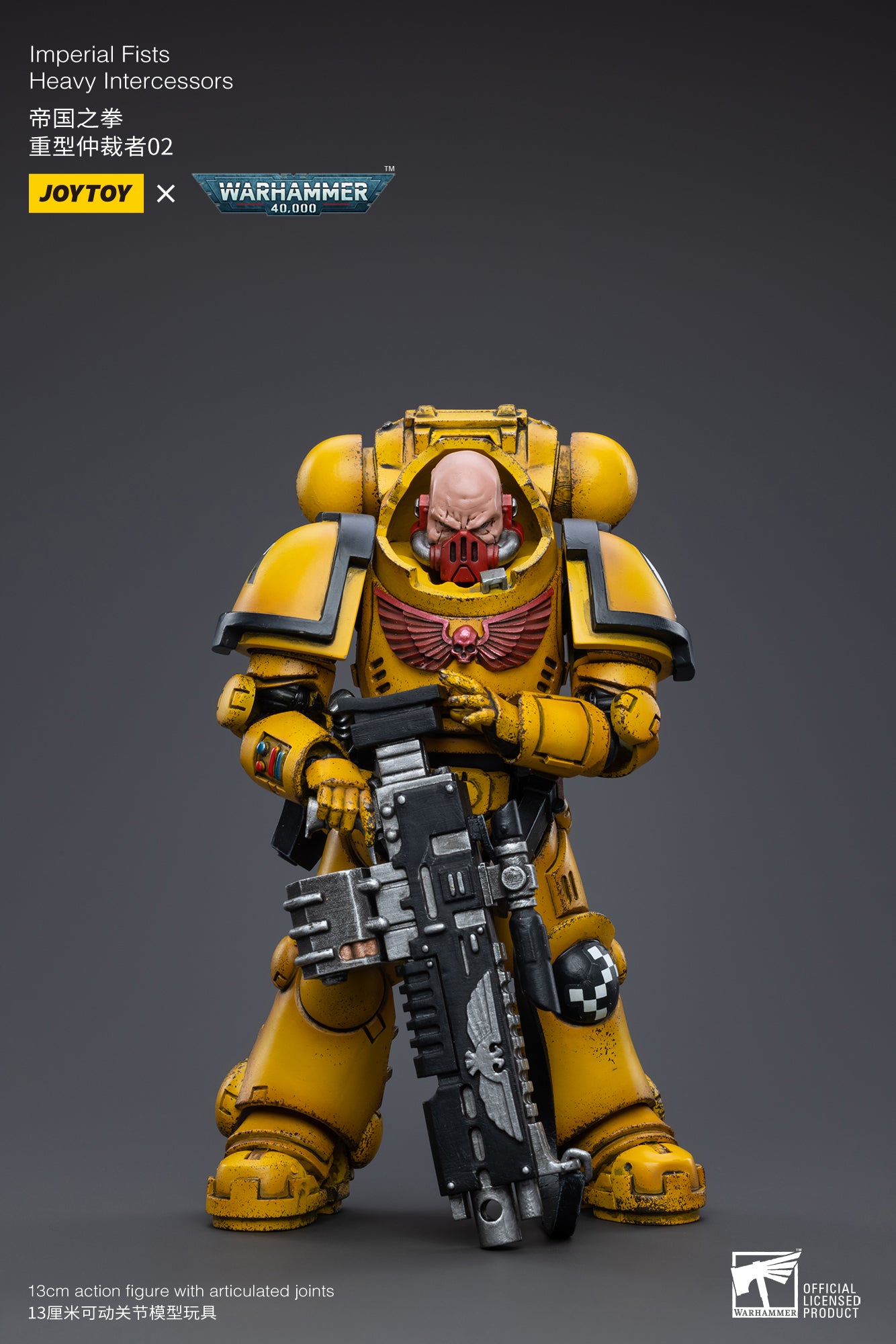 JOYTOY 1/18 Warhammer 40K Imperial Fists Heavy Intercessors Rogfried Pertanal Action Figure - Collectible Model for Warhammer Fans, Tabletop Gaming & Display