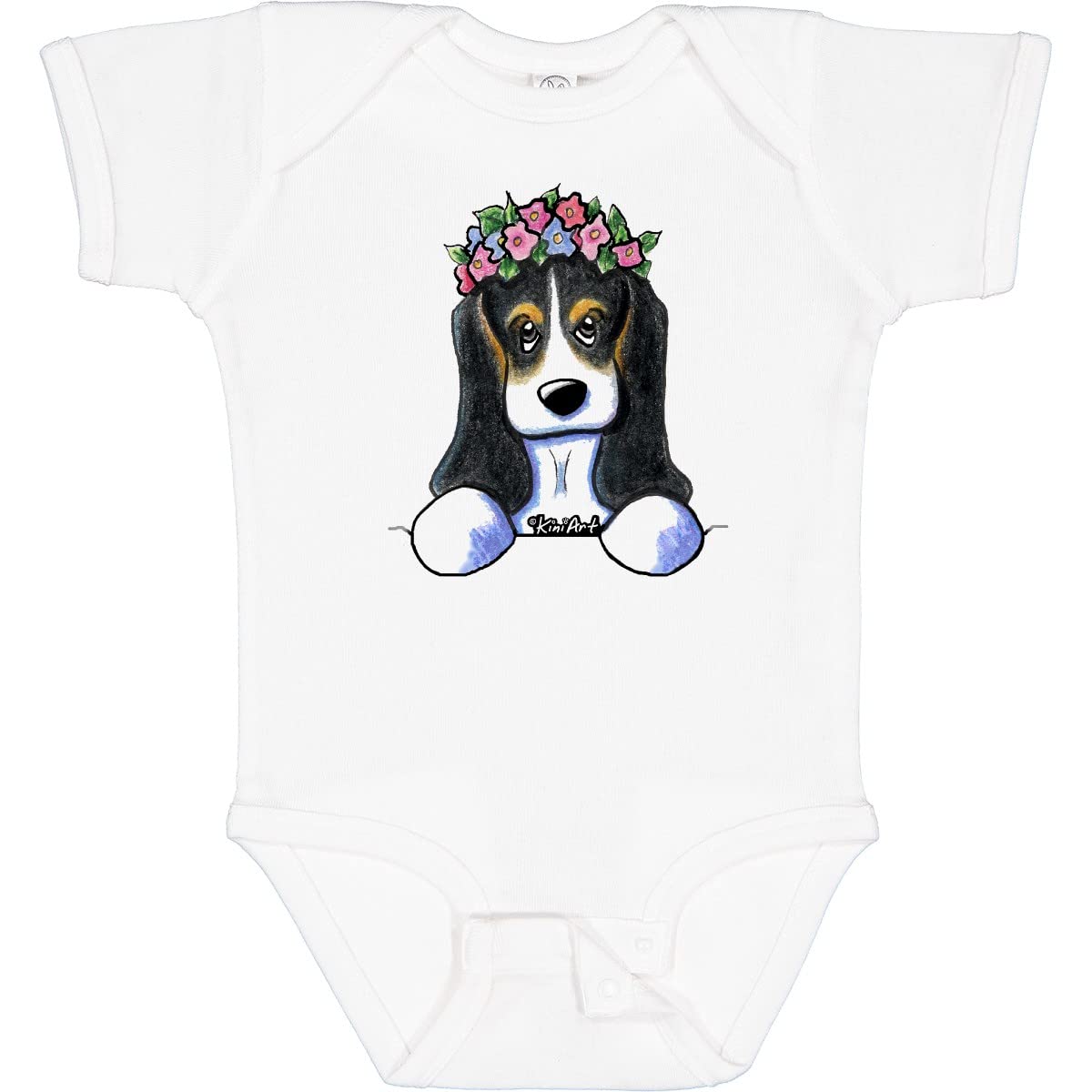Inktastic Basset Beauty Baby Bodysuit - Cute Hound Dog Design for Infants & Toddlers | Soft Cotton Onesie for Playtime, Daycare & Family Photos