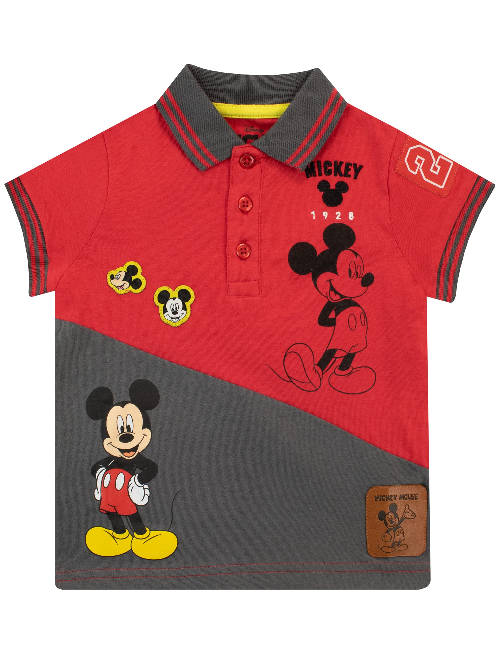 Disney Boys' Mickey Mouse Polo Shirt - Short Sleeve Cotton Top for Kids, Casual Wear & Birthday Party Outfit