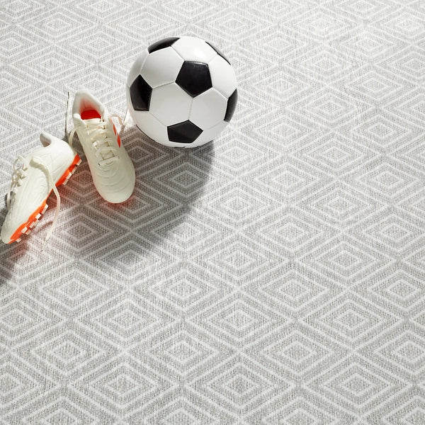 Premium Diamond Platinum/White Machine Washable Area Rug - Soft & Durable for Living Room, Bedroom, Office Decor