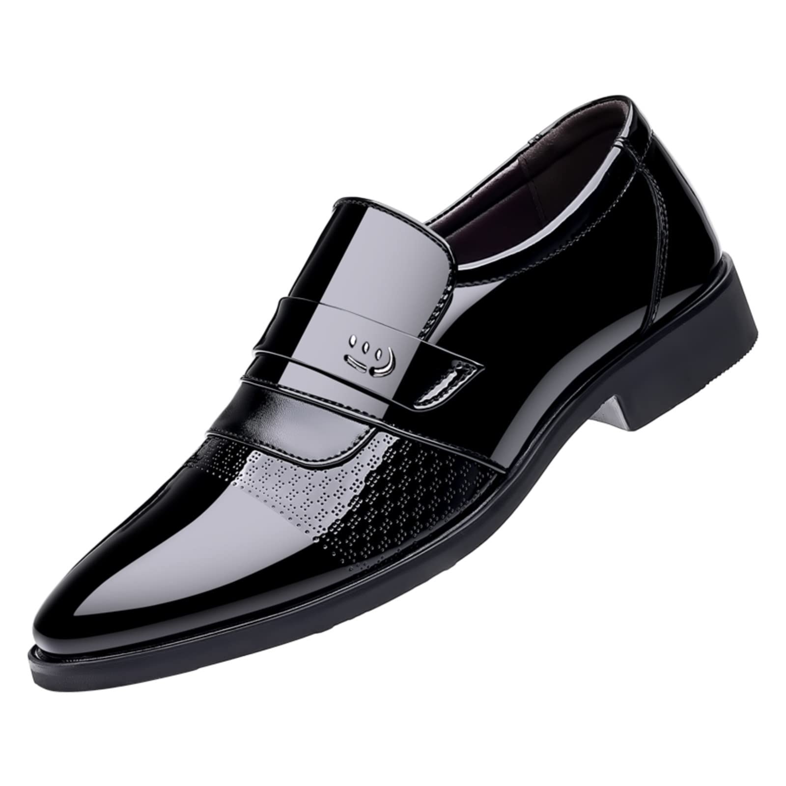 Men's Leather Oxford Dress Shoes - Business Slip On Low Heel Pointed Toe for Summer & Autumn | Formal Office, Wedding & Professional Occasions