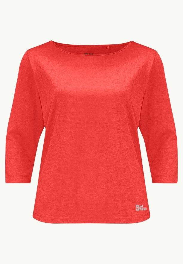 Jack Wolfskin Pack & Go 3/4 Sleeve Women's T-Shirt - Lightweight Quick-Dry Travel & Hiking Top for Outdoor Adventures