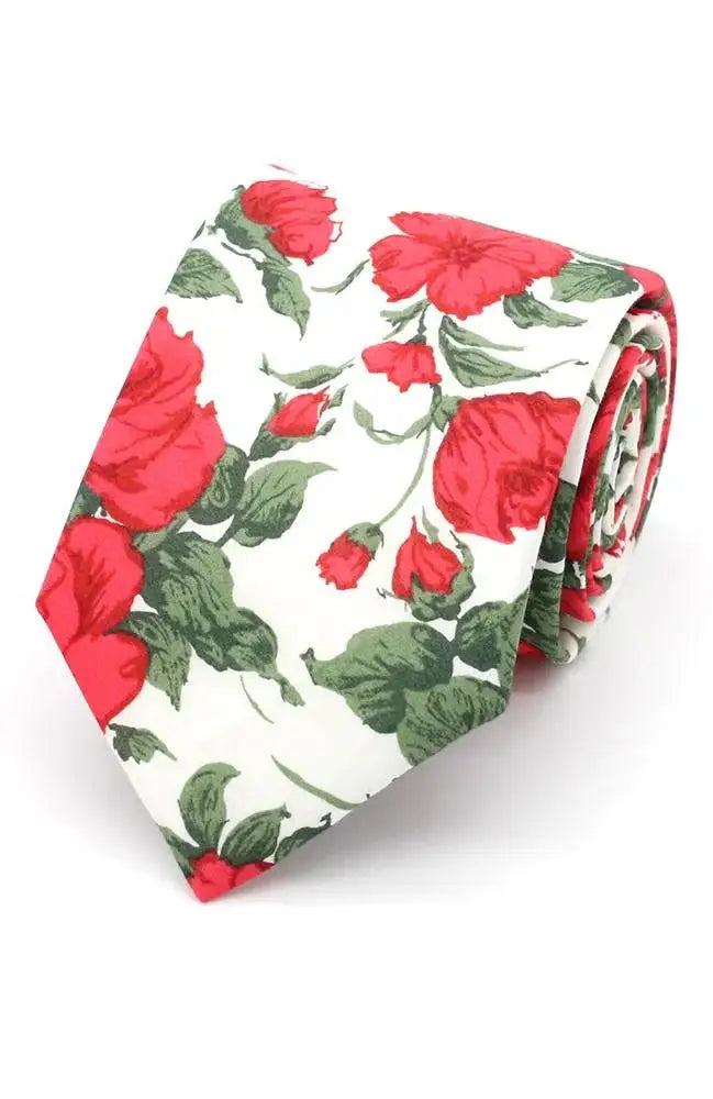 LA Smith Carline Rose Tie - Premium Liberty Fabric Necktie for Men - Perfect for Weddings, Business Meetings & Formal Events