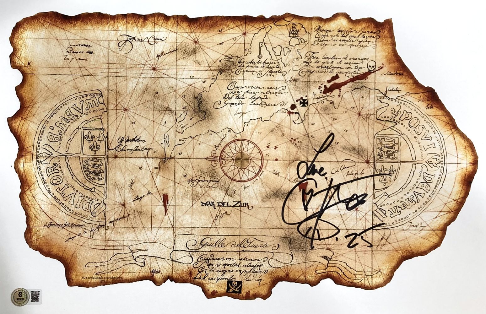 Corey Feldman Autographed The Goonies 11x17 Movie Map Photo with Love Inscription - Perfect for Movie Memorabilia Collectors and 80s Nostalgia Fans