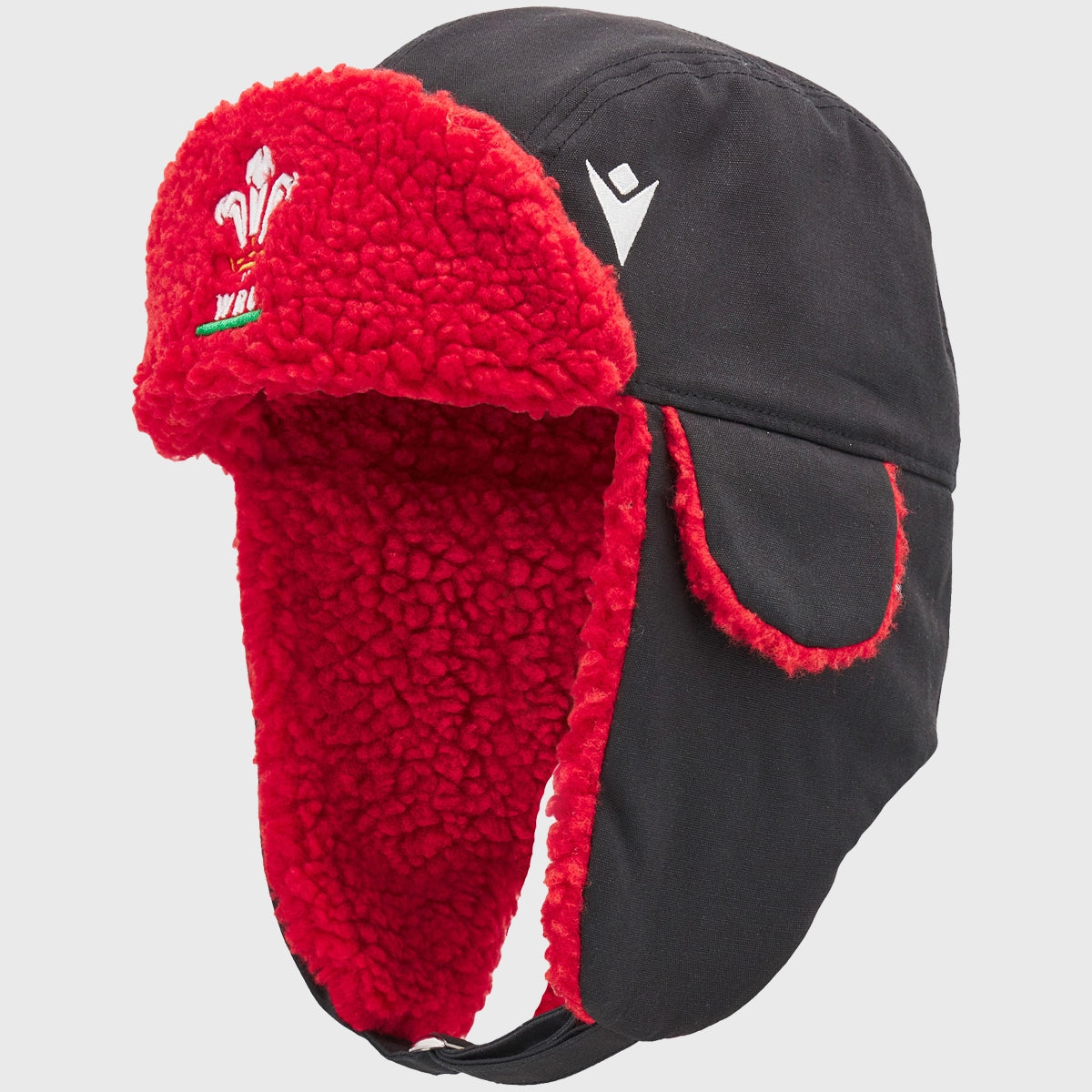 Wales Rugby Trapper Fleece Hat for Men - Warm Winter Beanie with Embroidered Logo - Perfect for Rugby Fans, Outdoor Sports & Cold Weather Activities