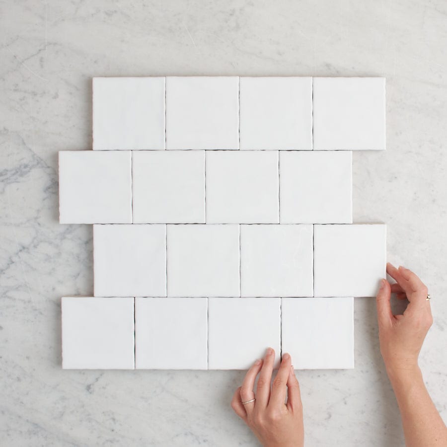 Premium Newport Gloss White Small Square Ceramic Tile - Perfect for Kitchen Backsplash, Bathroom Walls & DIY Home Decor Projects