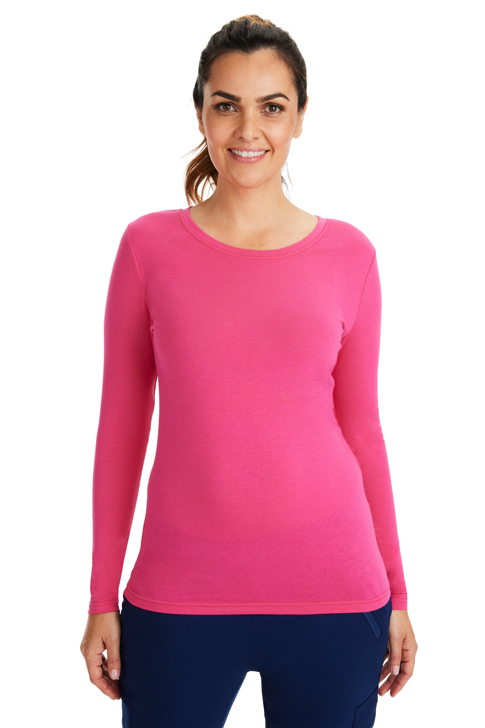 Women's Long Sleeve Basic Tee - Soft Cotton Layering Top for Everyday Wear | Perfect for Layering Under Sweaters, Dresses & Work Outfits