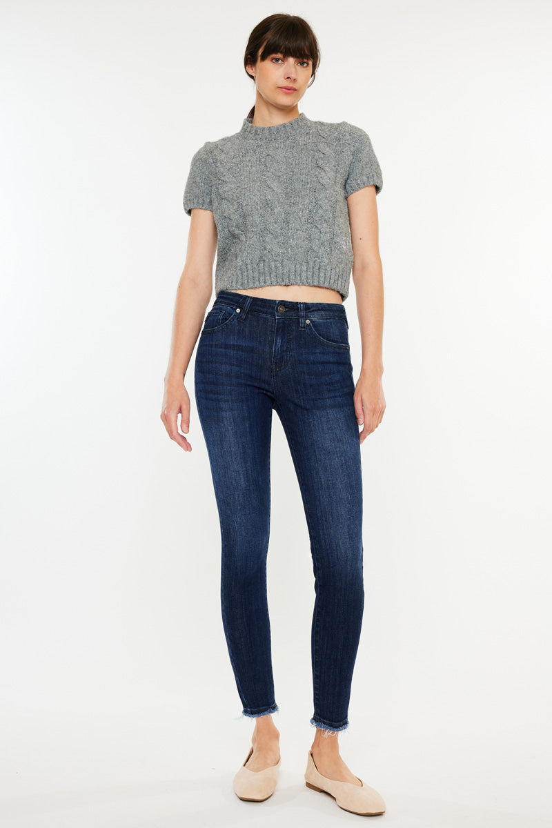 Atlanna Women's Mid Rise Ankle Skinny Jeans - Slim Fit Stretch Denim Pants for Casual Wear & Everyday Outfits