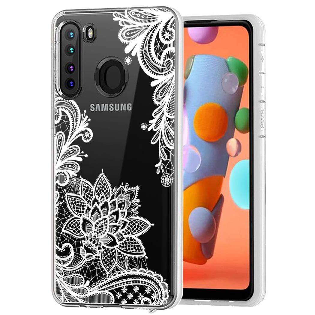 Samsung Galaxy A21 Phone Case - Slim Shockproof Clear Floral TPU Protective Cover for Women (Not Compatible with A21S) | Perfect for Everyday Use, Work & Travel Protection