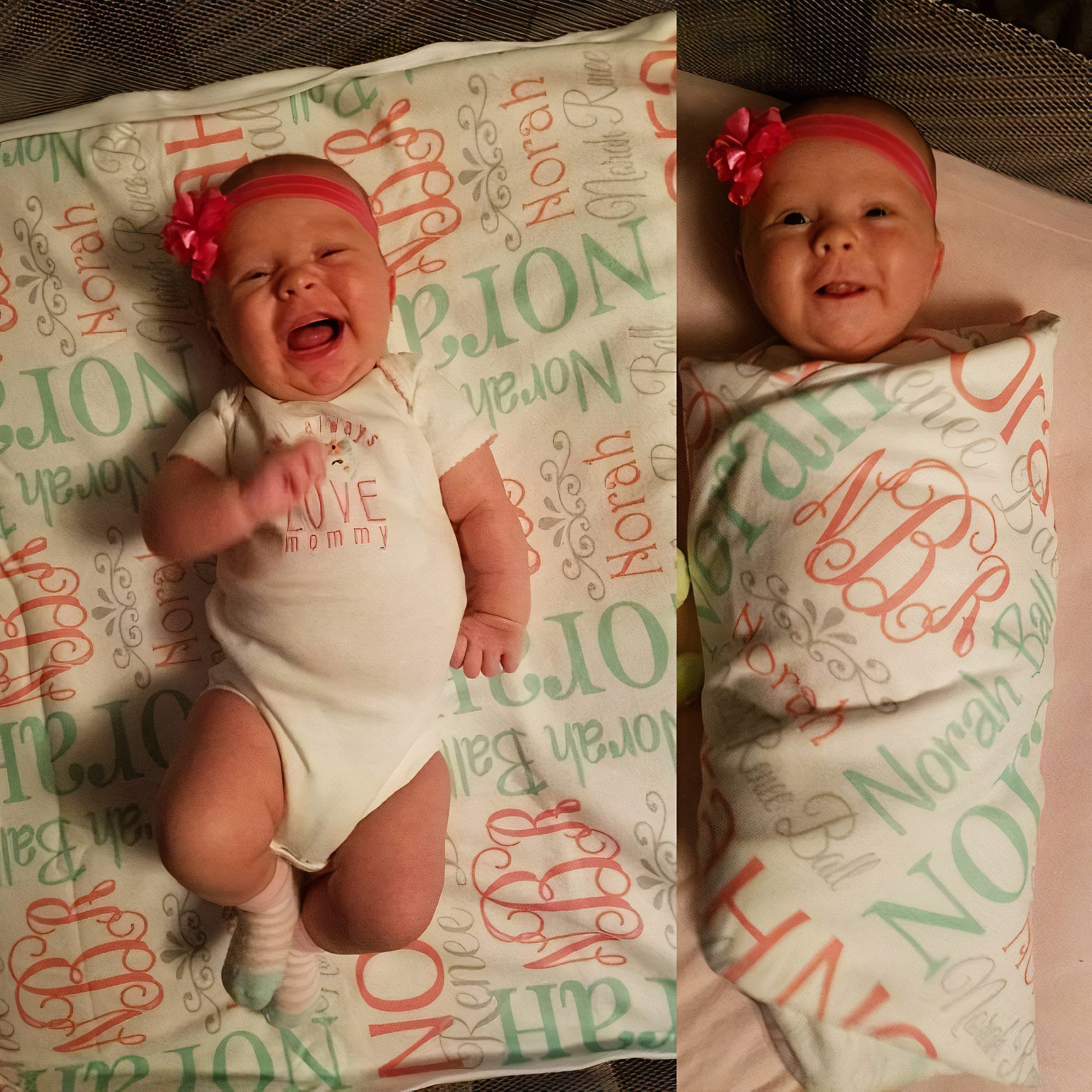 Personalized Baby Girl Name Blanket - Custom Heart Design for Newborns & Infants, Soft & Cozy Nursery Gift, Perfect for Cuddling, Bedtime, and Photo Shoots