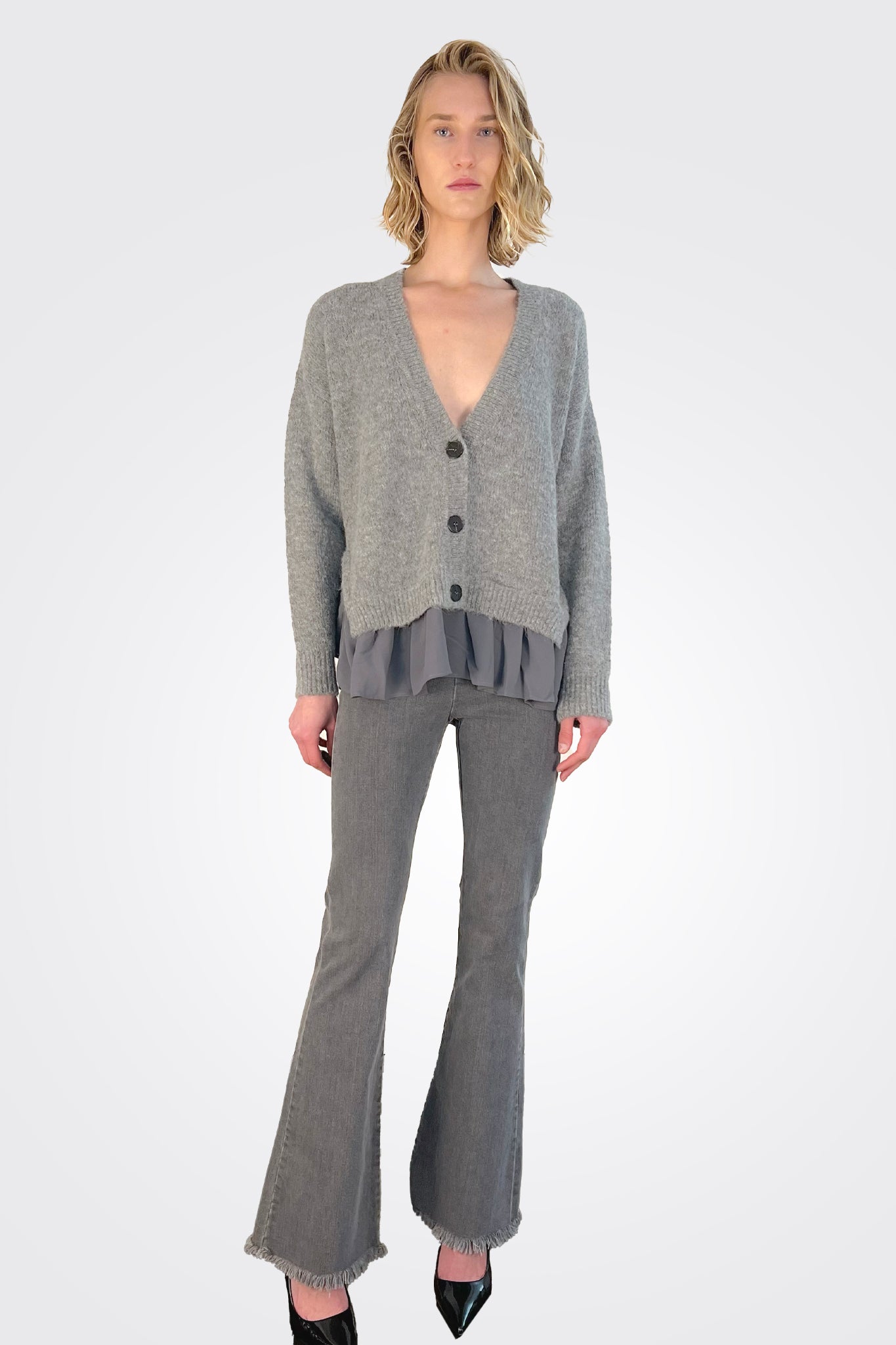 Bellini Pants for Women - Light Grey High Waisted Trousers | Comfortable Office Work Pants & Casual Wear for Everyday Style