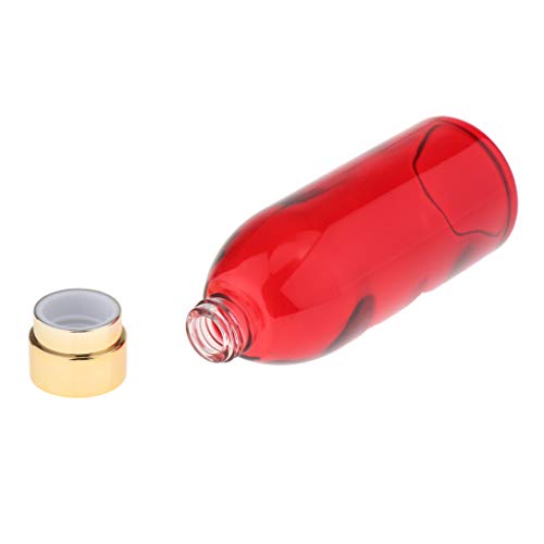 120ml Empty Glass Bottle with Red Golden Cap - Ideal for Makeup, Cosmetic Cream, Lotion & Skincare Samples - Perfect for DIY Beauty, Travel & Salon Use