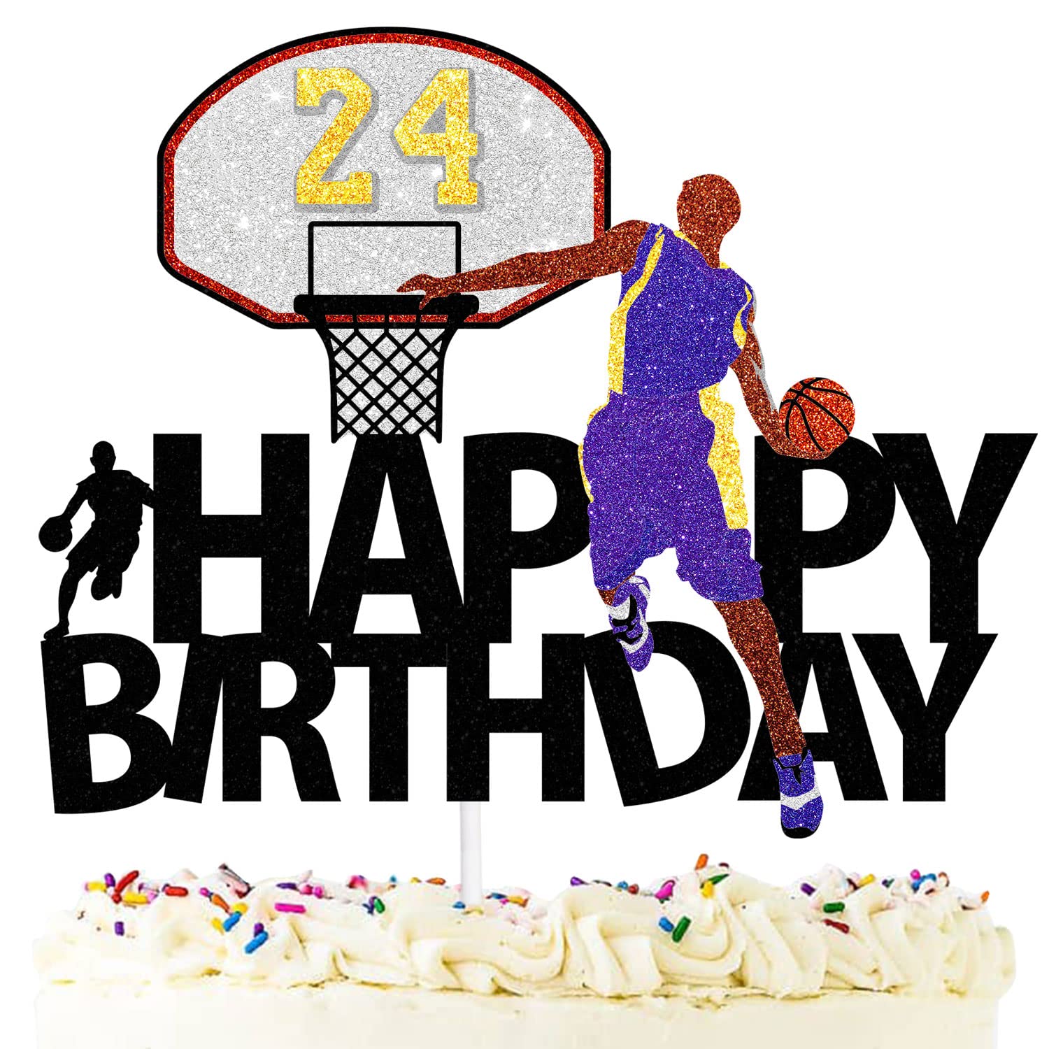 Basketball Cake Topper - Happy Birthday Party Decorations for Boys & Girls - Perfect for Basketball Themed Birthday Cakes, Sports Parties & NBA Celebrations