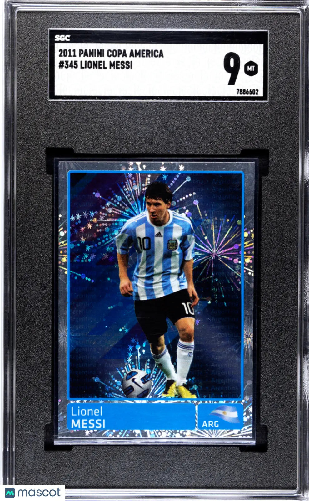 2011 Panini Copa America Lionel Messi #345 SGC 9 Graded Soccer Card - Perfect for Collectors, Fans, and Sports Memorabilia Displays