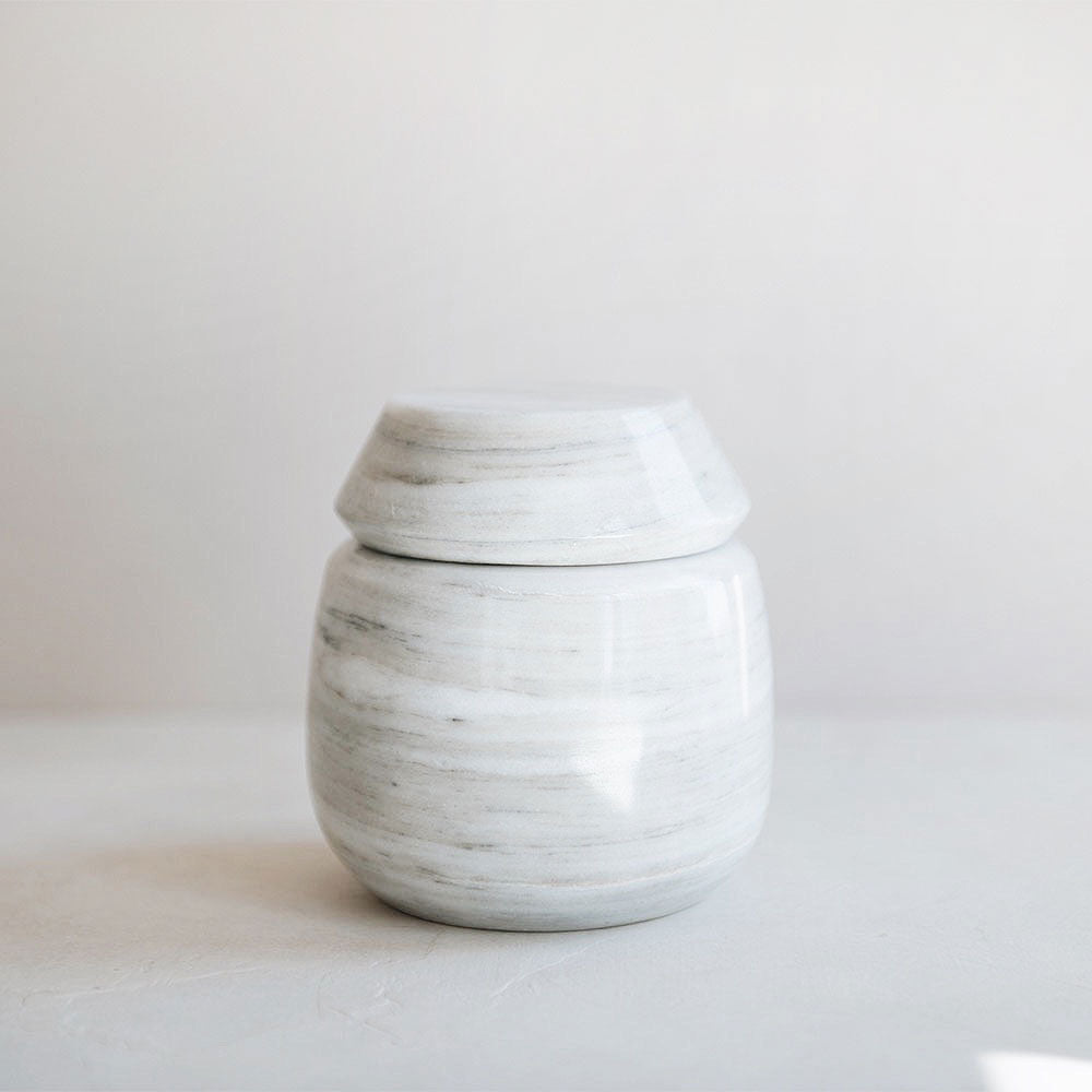 Hand Carved Marble Canister - Elegant Kitchen Storage Jar for Spices, Coffee & Tea | Perfect for Home Decor & Gift Giving