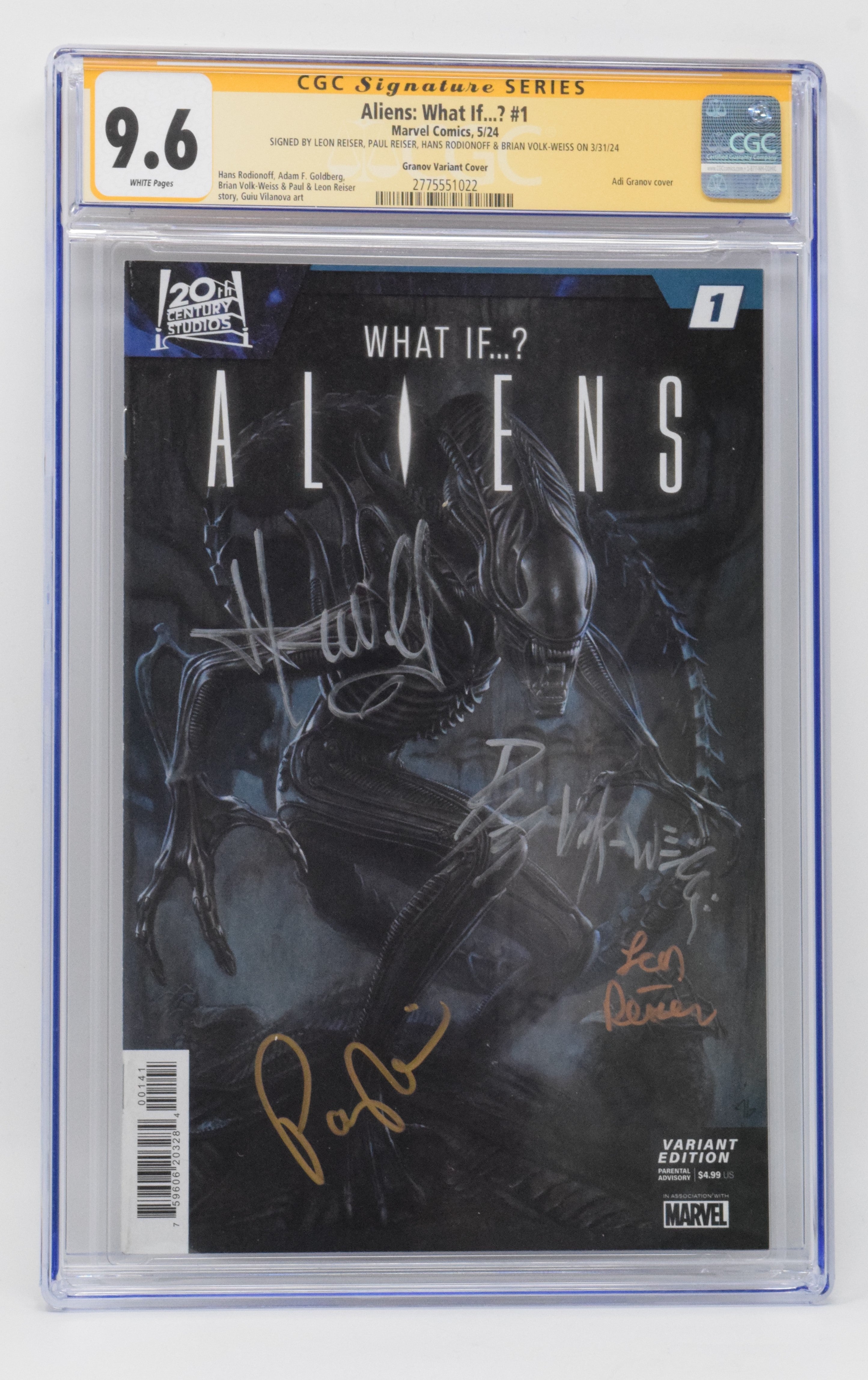 Marvel What If? #1 (2024) CGC SS 9.6 Graded - Signed by Adi Granov & Paul Reiser - Alien Comic Book Collectible | Perfect for Marvel Fans, Comic Collectors & Sci-Fi Enthusiasts