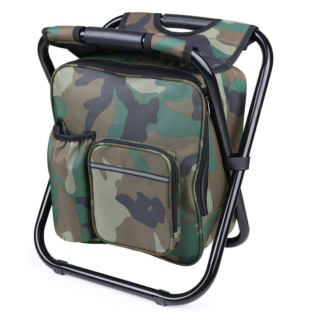 ZLZL Portable Folding Stool with Insulation Bag - Lightweight Outdoor Camping Chair for Fishing, Beach, Picnics & Hiking (Camouflage Design) - Perfect for Backpacking, Tailgating & Outdoor Adventures
