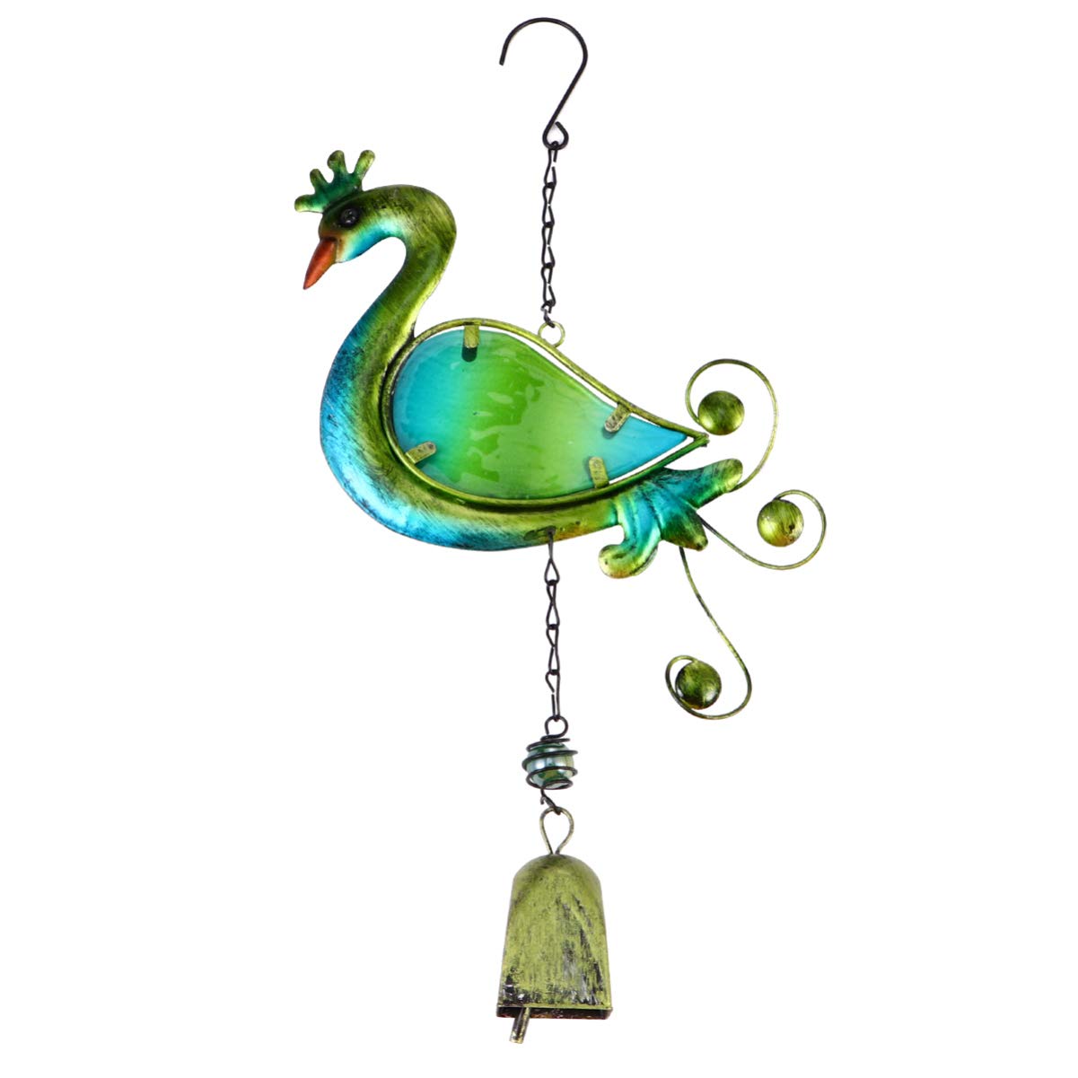 YARDWE Peacock Wind Chime - Metal Garden Decor for Outdoor & Home