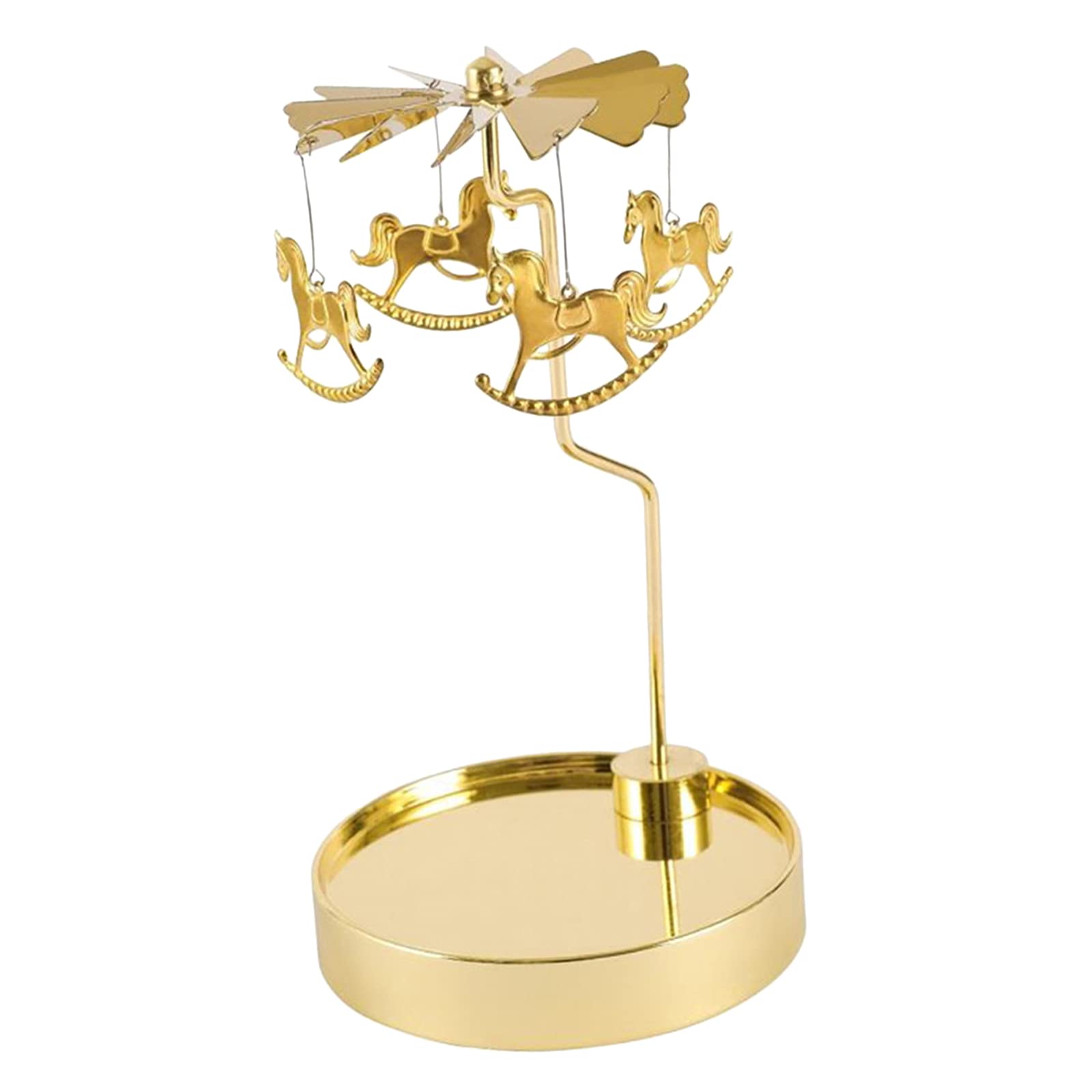 Fenteer Rotating Candle Holder - Spinning Votive Candle Tray with Horse Design for Thanksgiving, Christmas, Home, Living Room & Office Decor - Perfect for Romantic Dinners, Holiday Centerpieces and Relaxing Ambiance