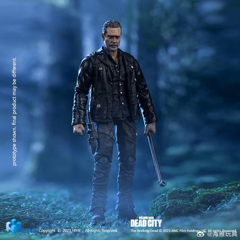 1/18 Scale HIYA 4-Inch Action Figure - The Walking Dead: Dead City Negan Collectible Toy - Perfect for Display, Gifts & Fans of Zombie Apocalypse Series