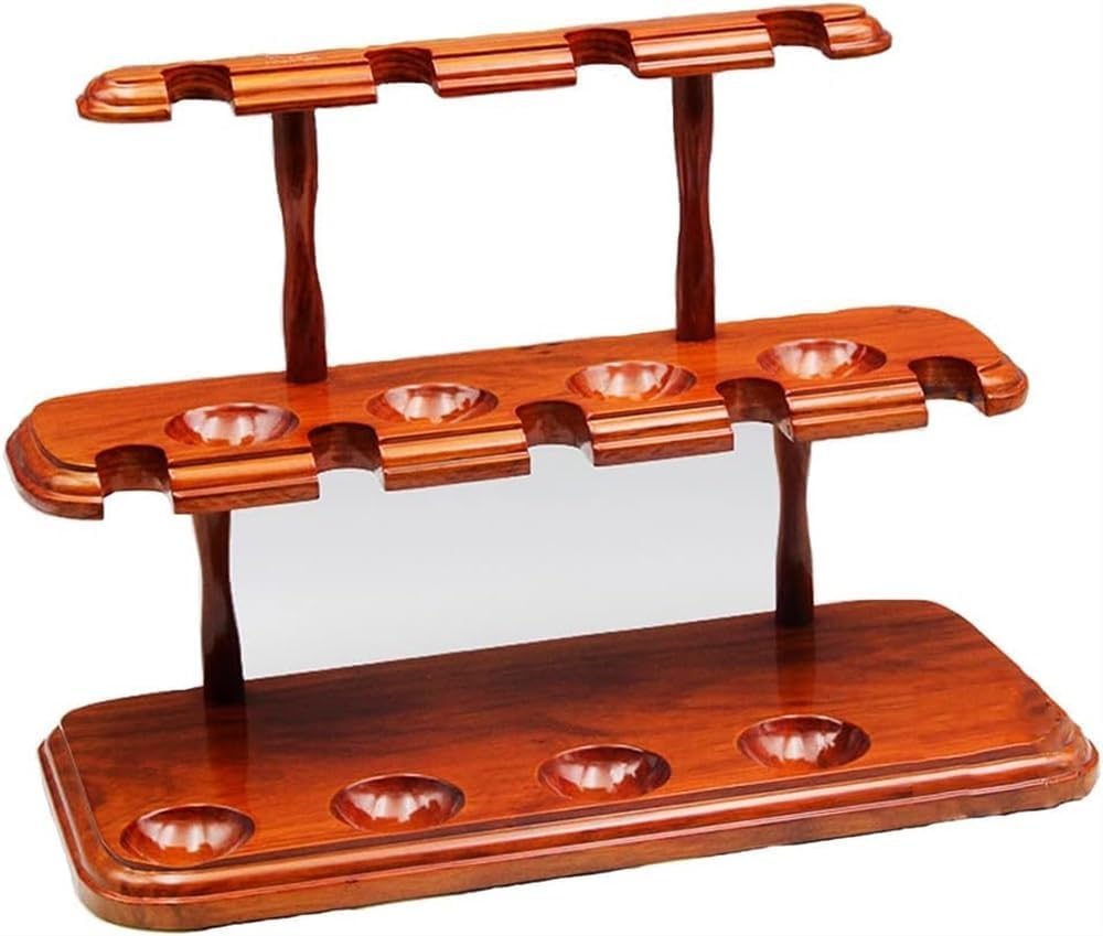 Premium Wooden Tobacco Pipe Stand - Holds 8 Smoking Pipes - Universal Stylish Smoker Accessories for Home, Office & Relaxation Use