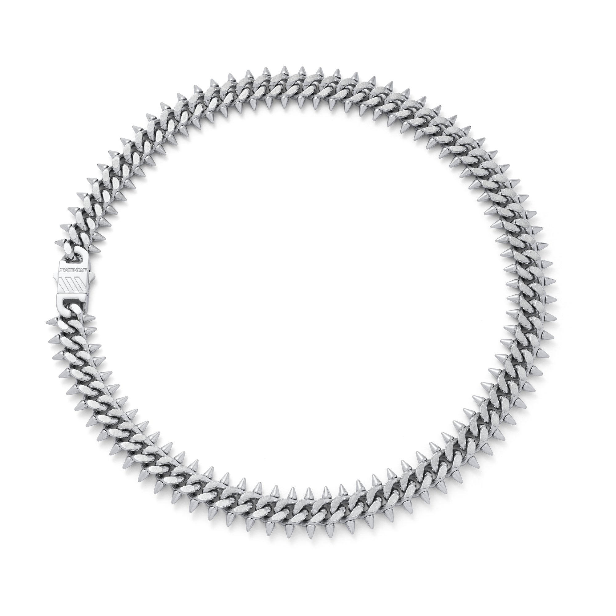 Men's Screwed Up Spiked Cuban Chain Necklace - Stainless Steel Punk Gothic Jewelry for Men - Perfect for Parties, Concerts & Edgy Street Style
