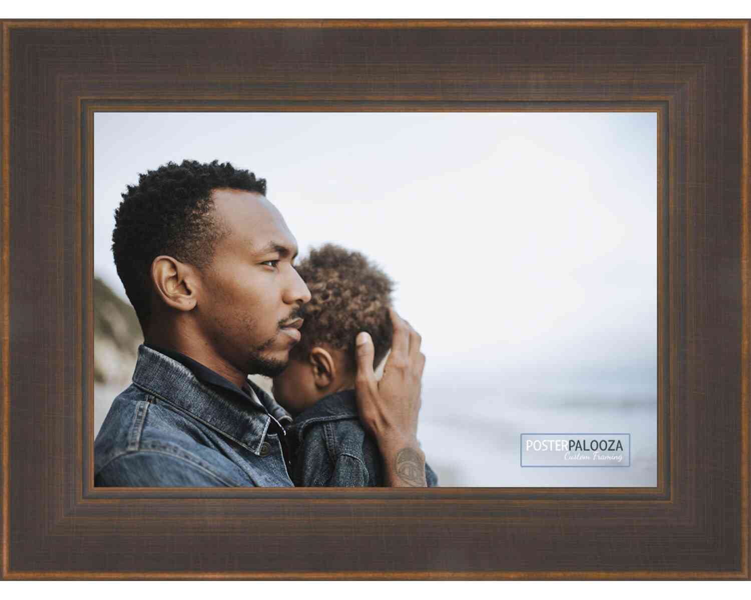 32x22 Inch Contemporary Bronze Wood Picture Frame with UV Protective Acrylic, Foam Board Backing & Hanging Hardware - Perfect for Wall Art, Family Photos & Home Decor Display