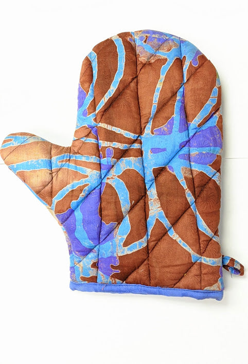 Vibrant African Tie-Dye Mittens - Blue, Purple & Brown Winter Gloves for Women & Men | Cozy & Stylish Cold Weather Accessories for Outdoor Activities, Skiing & Snowboarding