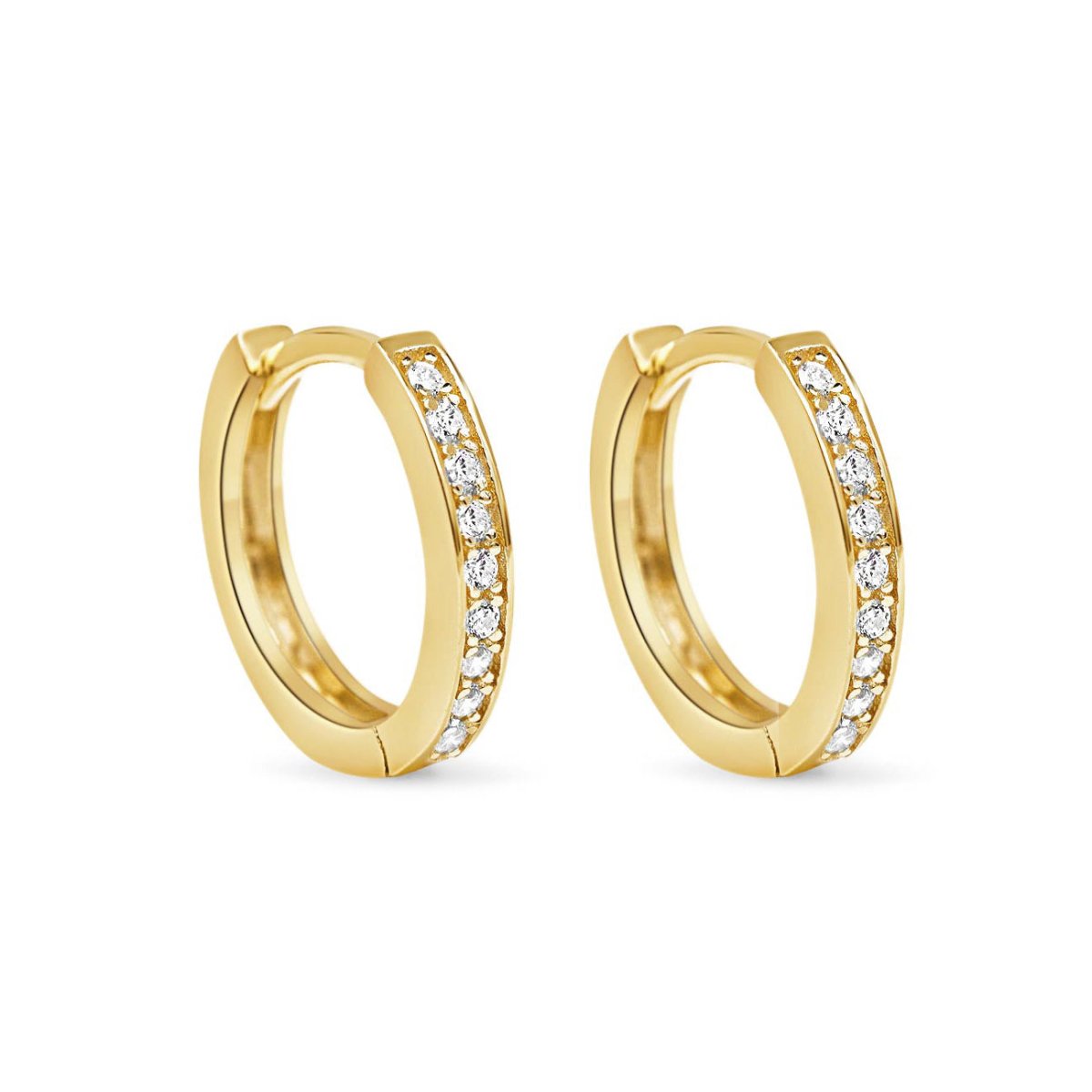 Classic Pavé Huggie Hoop Earrings - 14K Gold Plated Small Huggie Hoops for Women - Perfect for Everyday Wear, Date Night & Gifts