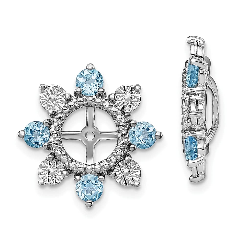 925 Sterling Silver Swiss Blue Topaz Earrings - December Birthstone Jewelry for Women | Elegant Jacket Earrings for Gifts, Parties & Special Occasions