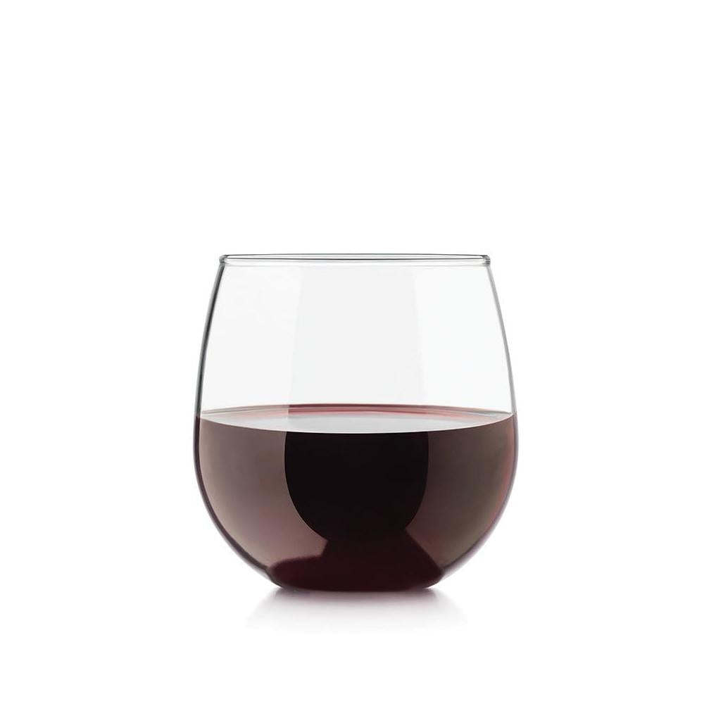 Libbey 16.75 Oz Stemless Wine Glasses - Set of 12 Shatter-Resistant Stemware for Red & White Wine, Perfect for Parties, Weddings & Home Entertaining