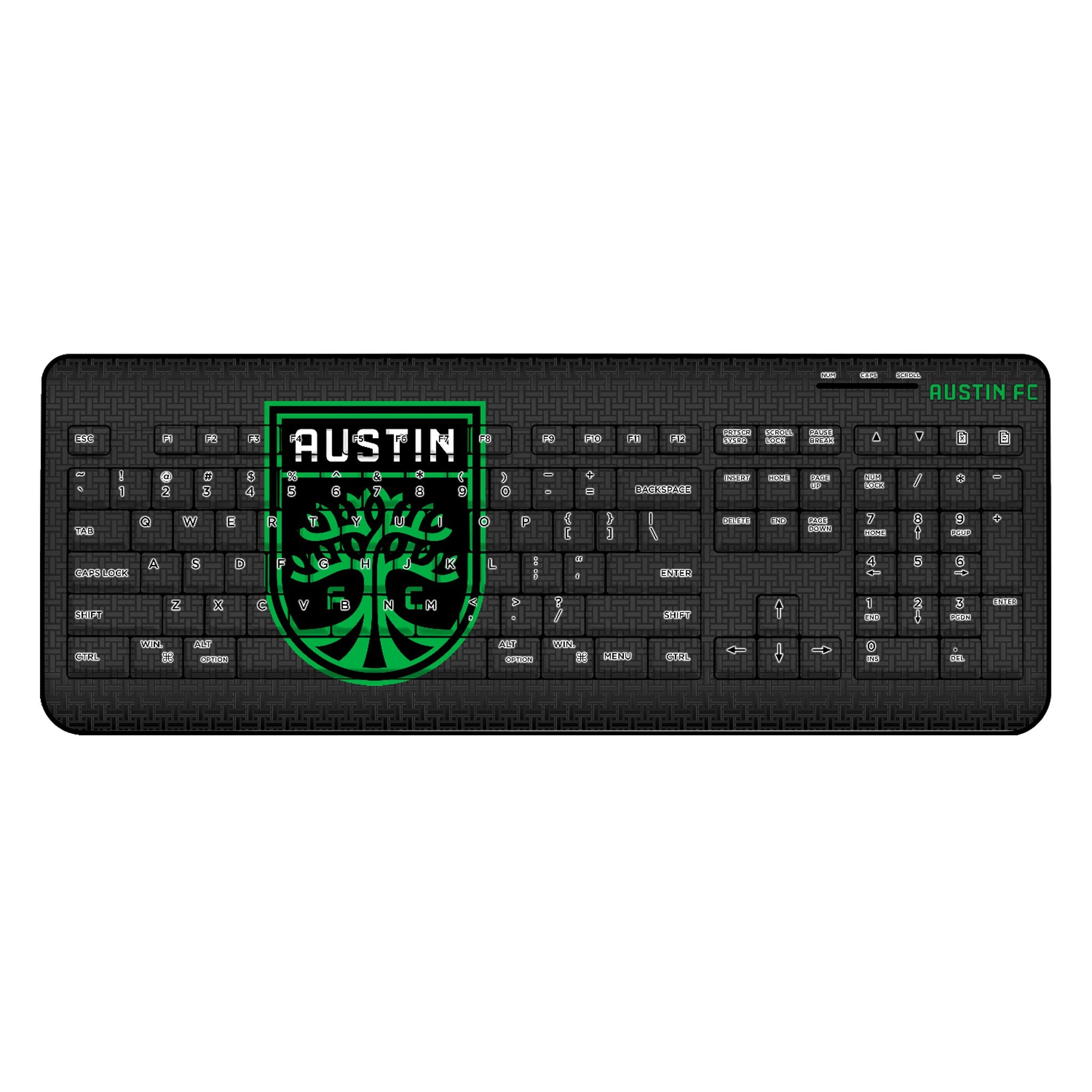 Austin FC Wireless USB Keyboard - Ultra Thin Linen Design for Home & Office - Compatible with PC, Laptop, Mac - Ergonomic Typing for Work & Gaming