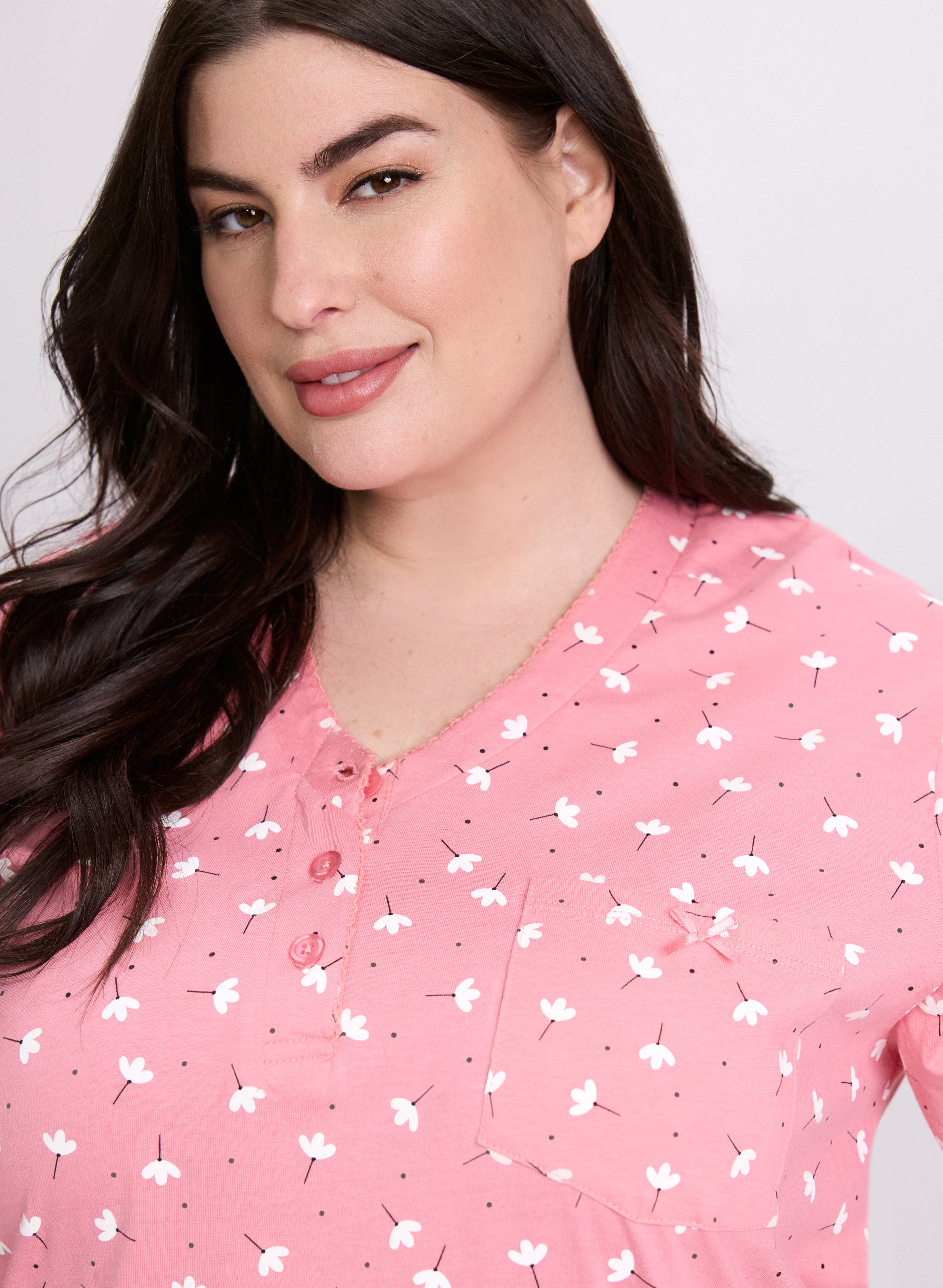 Floral Print Nightgown for Women - Soft & Comfortable Sleepwear - Perfect for Relaxing at Home or Vacation