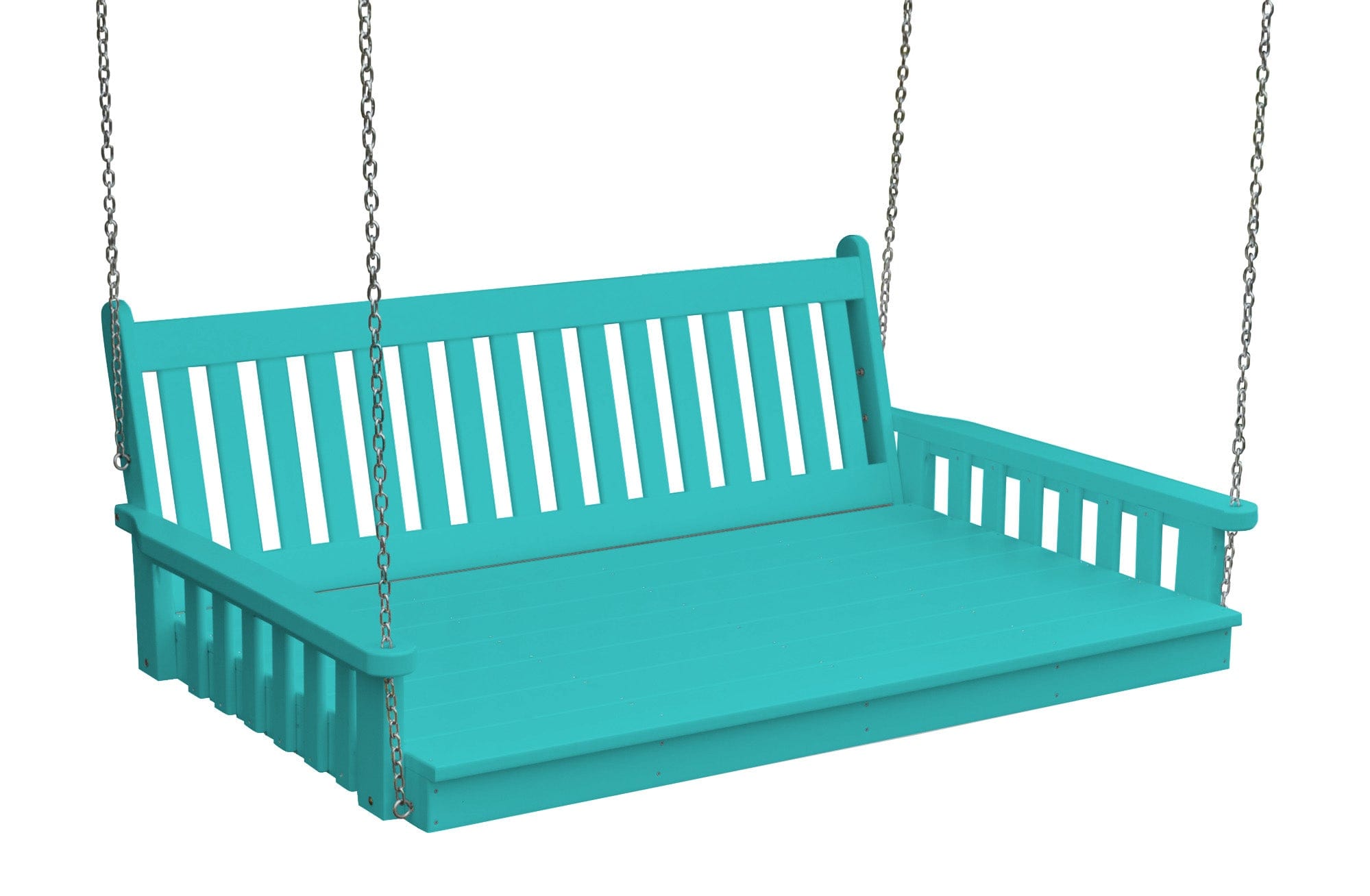 Keystone Amish Co. Twin Franklin Recycled Plastic Swing Bed - Eco-Friendly Outdoor Patio Furniture for Relaxing in Aruba Style | Perfect for Backyard, Garden, and Poolside Lounging