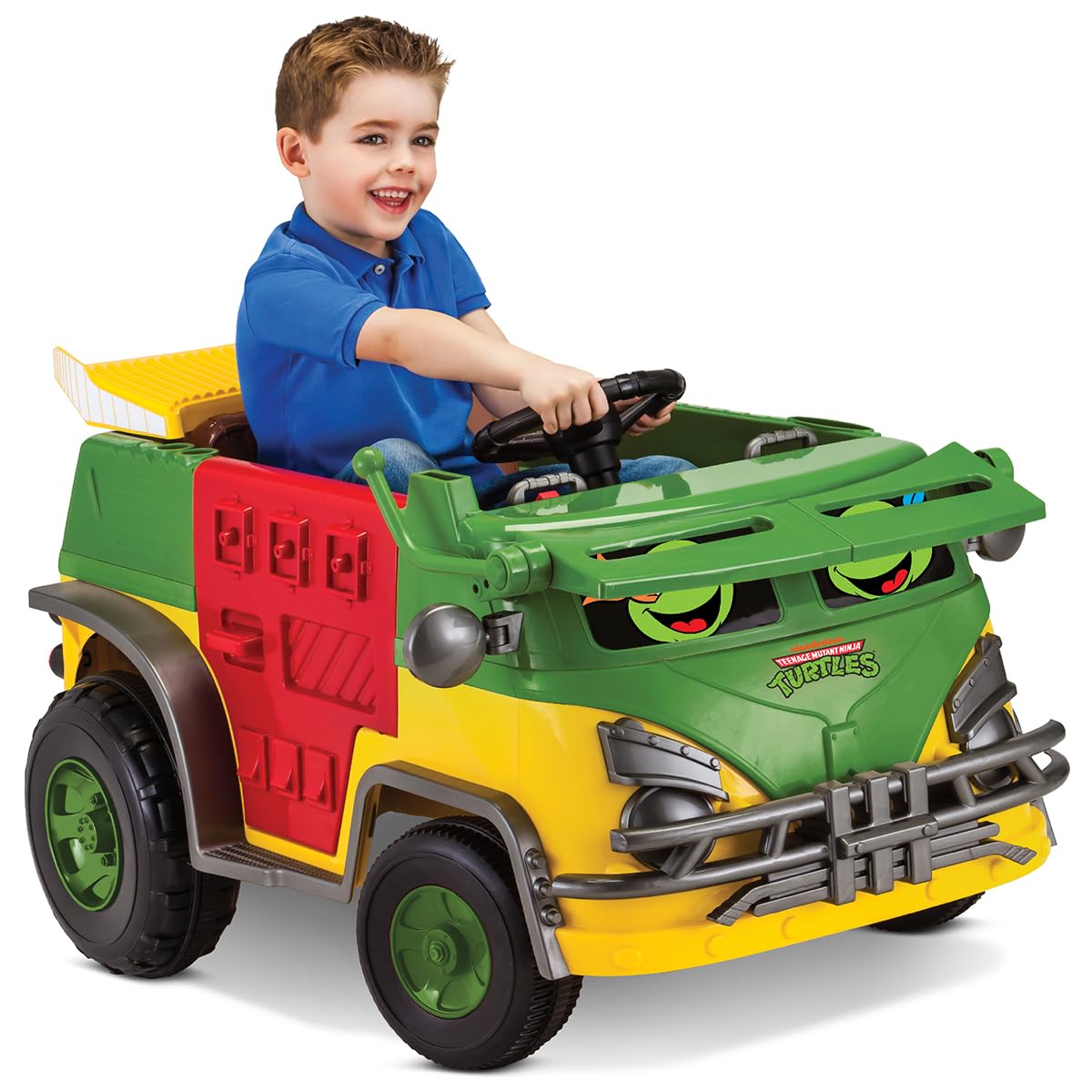 Kid Trax Teenage Mutant Ninja Turtles 12V Ride-On Party Wagon - Ultimate TMNT Electric Car for Kids with Lights, Sounds & Parental Control | Long-Lasting Battery | Speeds up to 5 MPH | Perfect for Birthday Gifts, Outdoor Play & Pretend Driving Adventures
