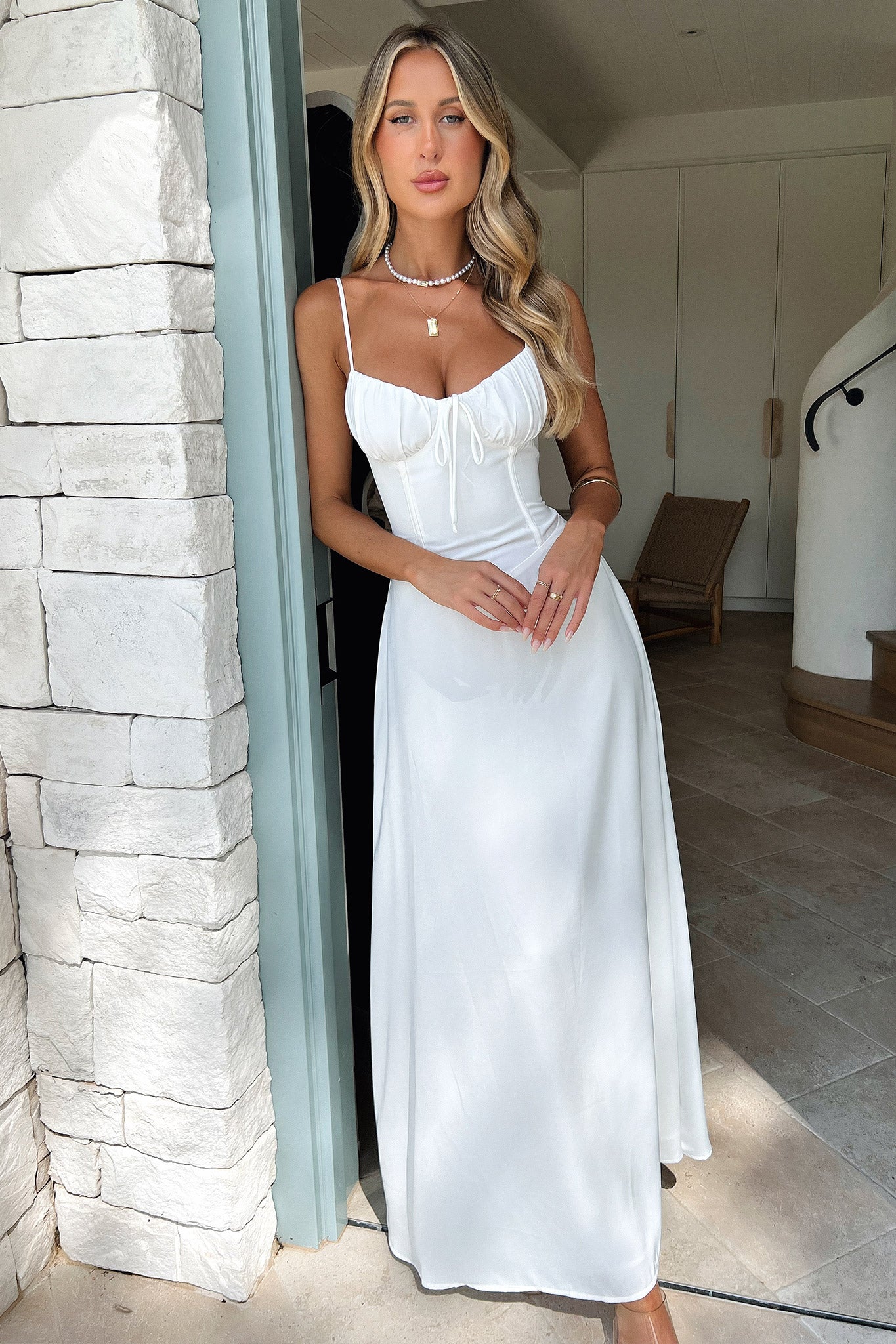 Magdalena Women's Maxi Dress - Flowy White Summer Dress for Beach, Vacation & Casual Wear | Elegant Long Dress for Outdoor Events & Parties