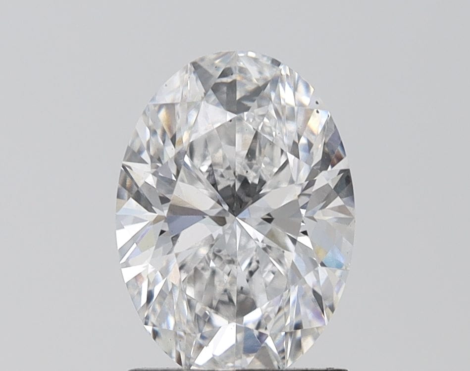 2 Carat E VS2 Oval Cut Lab Grown Diamond - Certified Ethical Engagement Ring Stone for Wedding & Anniversary Jewelry